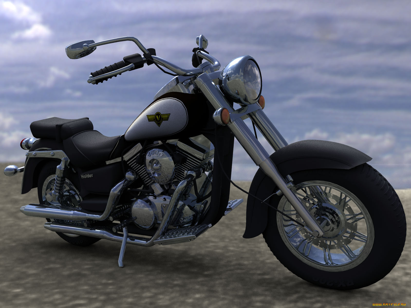 kawasaki, vn1500, by, nameless74, , 3d